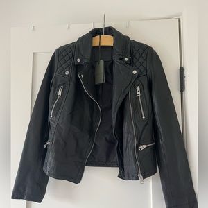 BRAND NEW All Saints Catch Biker Leather Jacket sz0